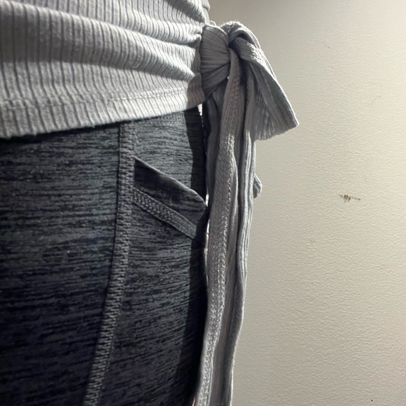 FAUX WRAP TOP LIGHT GRAY SUPER CUTE SOFT LONG SLEEVE RIBBED TEXTURE L WANTABLE - Picture 4 of 14